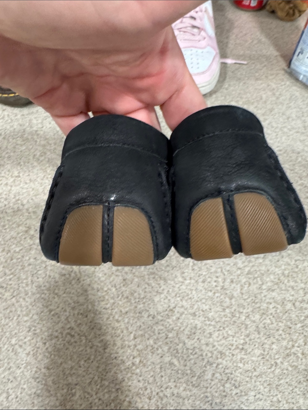 Cole Haan Black Suede Women's Loafers with Gold Hardware - Picture 4 of 6